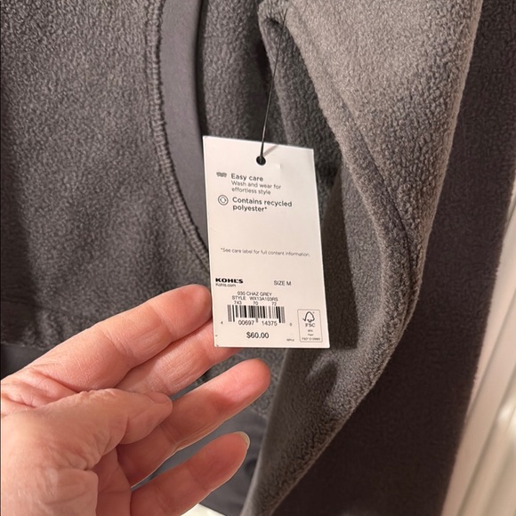 NWT FLX Women's Charcoal Fleece hooded sweatshirt - Picture 3 of 9